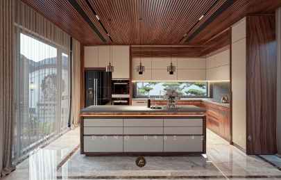 Kích thước các loại tủ bếp gỗ óc chó hiện đại